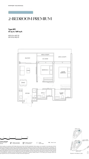Newport Residences 2 Bedroom Premium Floor Plan
