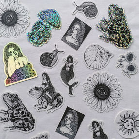 Verschiedene Sticker, Tiere und Natur