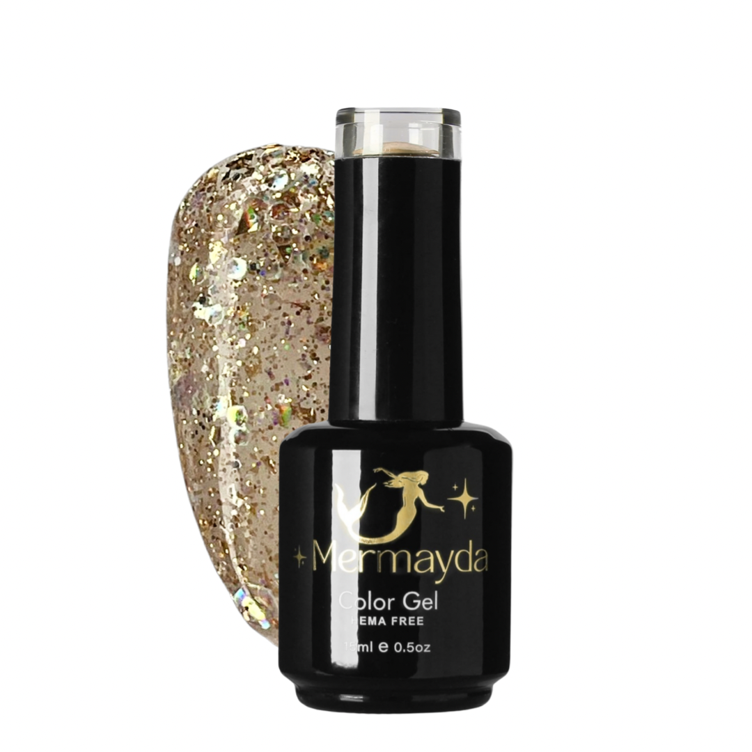Oja Semipermanenta Hema Free Color Gel Golden Treasure SG03 Mermayda 15ml Auriu/Da/Da