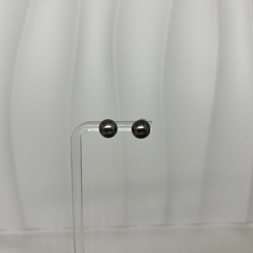 Thumbnail: Tahitian Black Pearl Stud Earrings