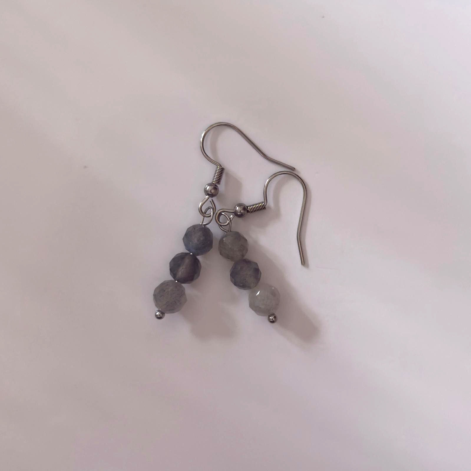 Boucles d'oreilles Labradorite facetté
