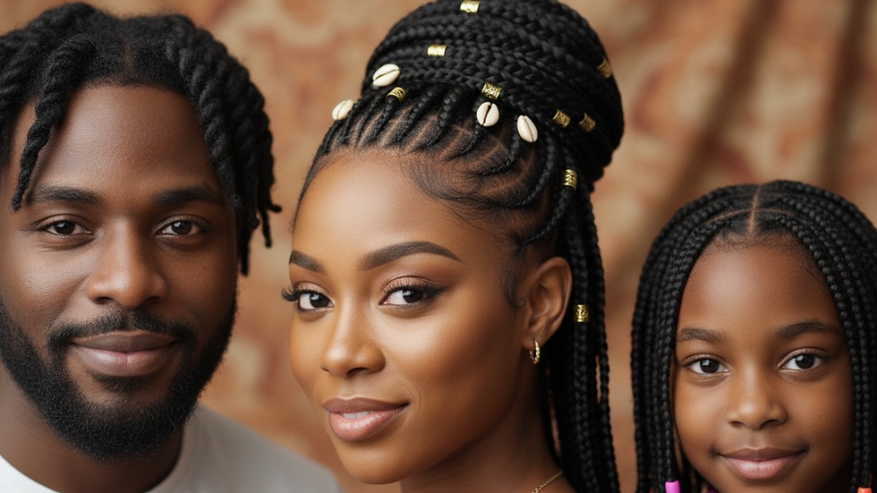 Close-up view of a protective hairstyle on 4C hair