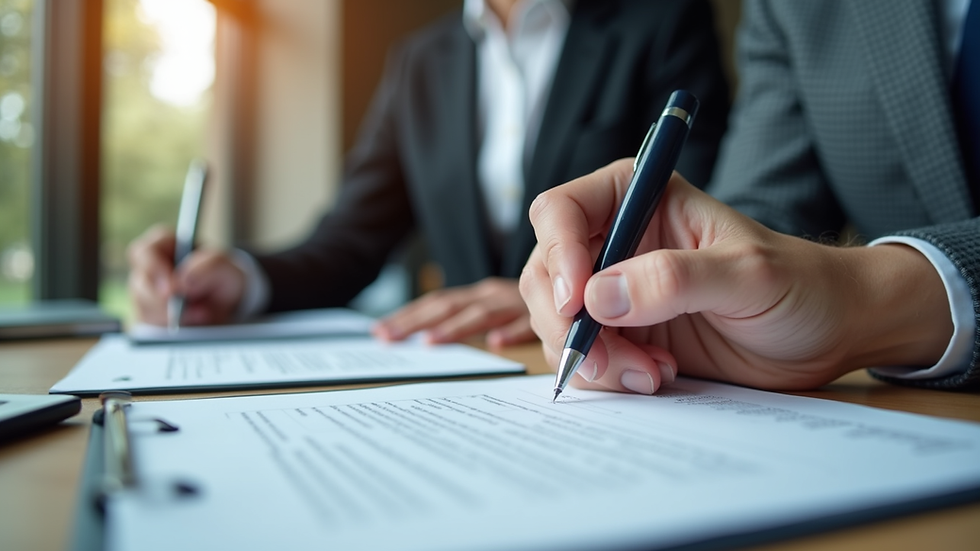 Close-up view of a job seeker reviewing a CV with a recruitment consultant