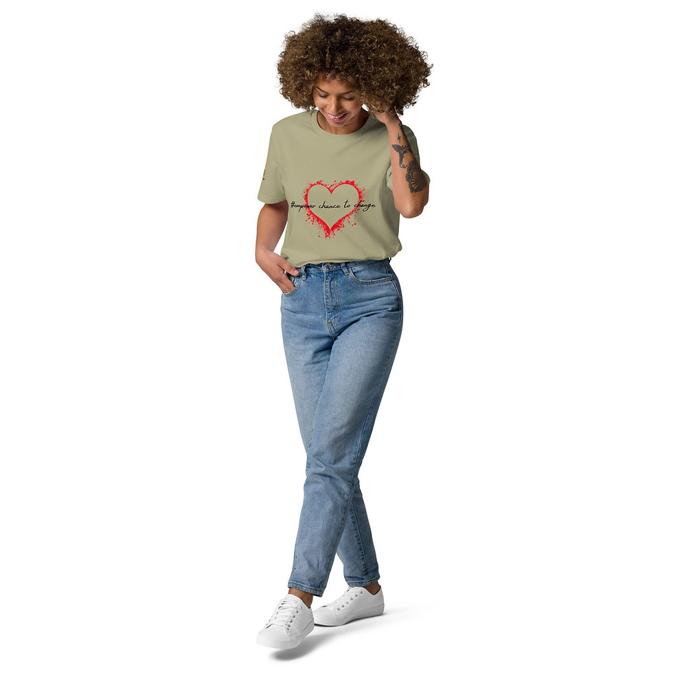 Thumbnail: #empower chance to change Unisex organic cotton t-shirt