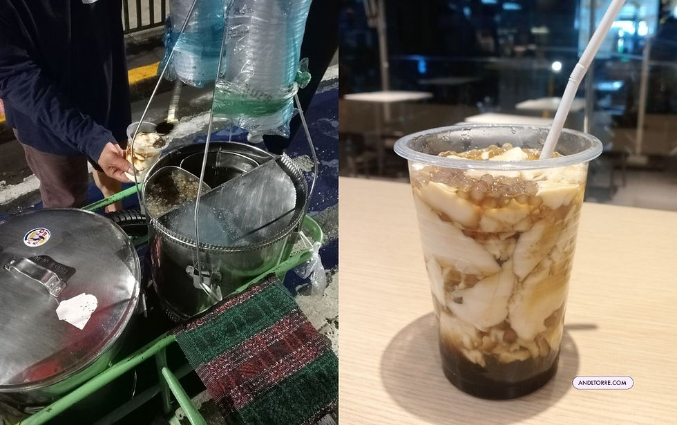 Taho at Emerald avenue in Ortigas Center, Pasig City
