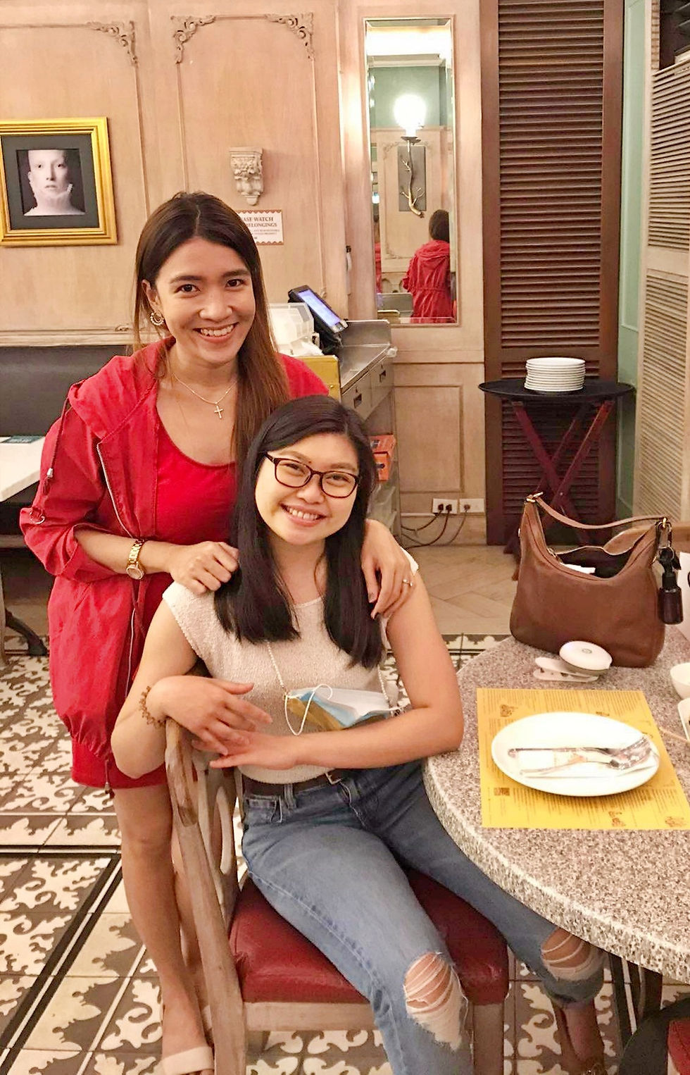 Crisostomo Restaurant in BGC | Krispy Kreme Tiendesitas | Filipina girls smiling for a photo