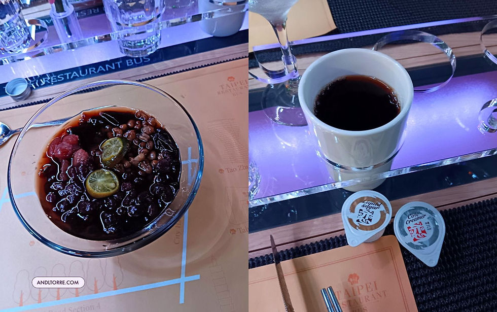 Delicious mung bean dessert & coffee | Taipei Restaurant Bus in Taiwan