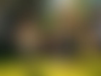 Boy running toward camera chasing soccer ball followed by father