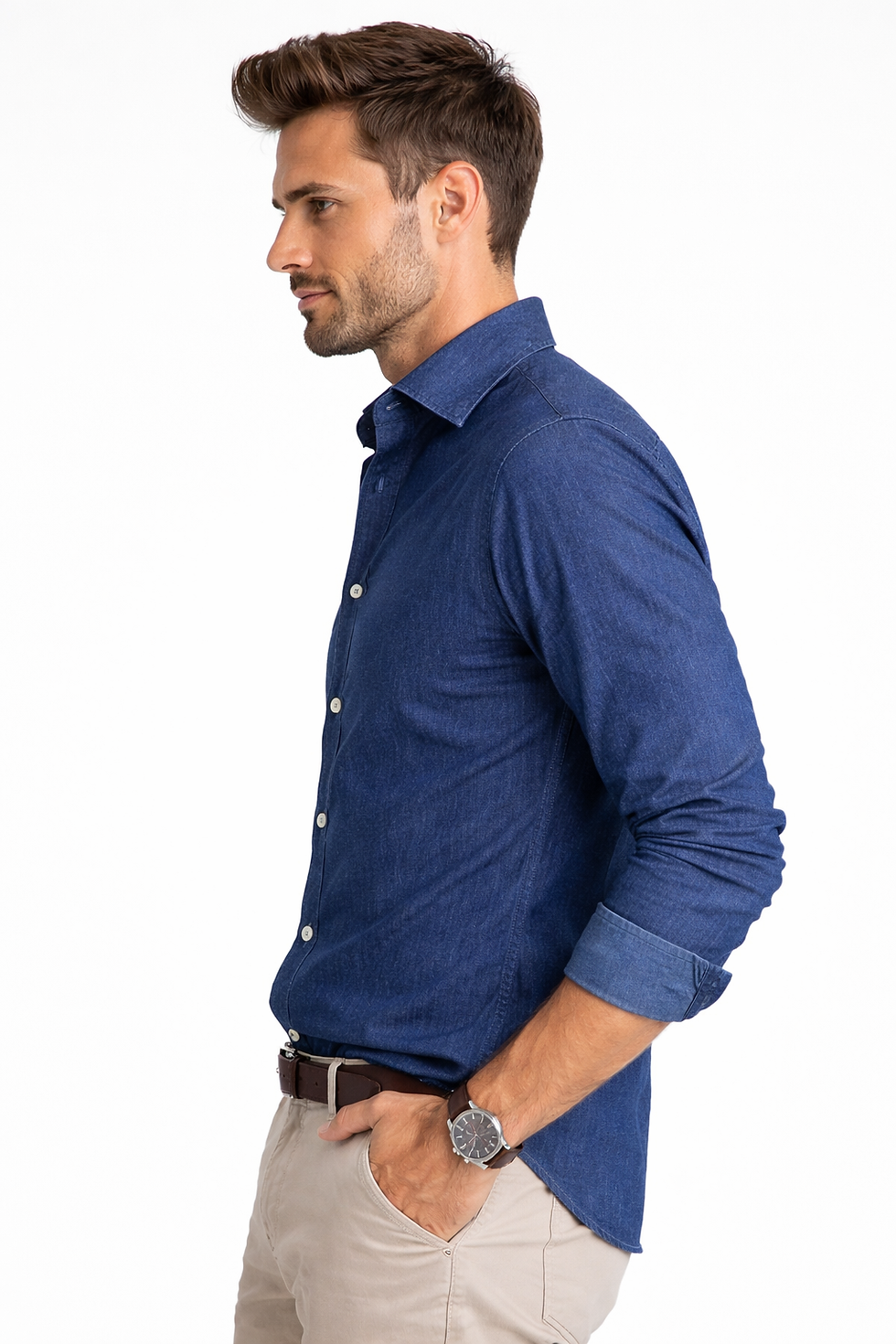 Thumbnail: Camicia denim impuntura a filo