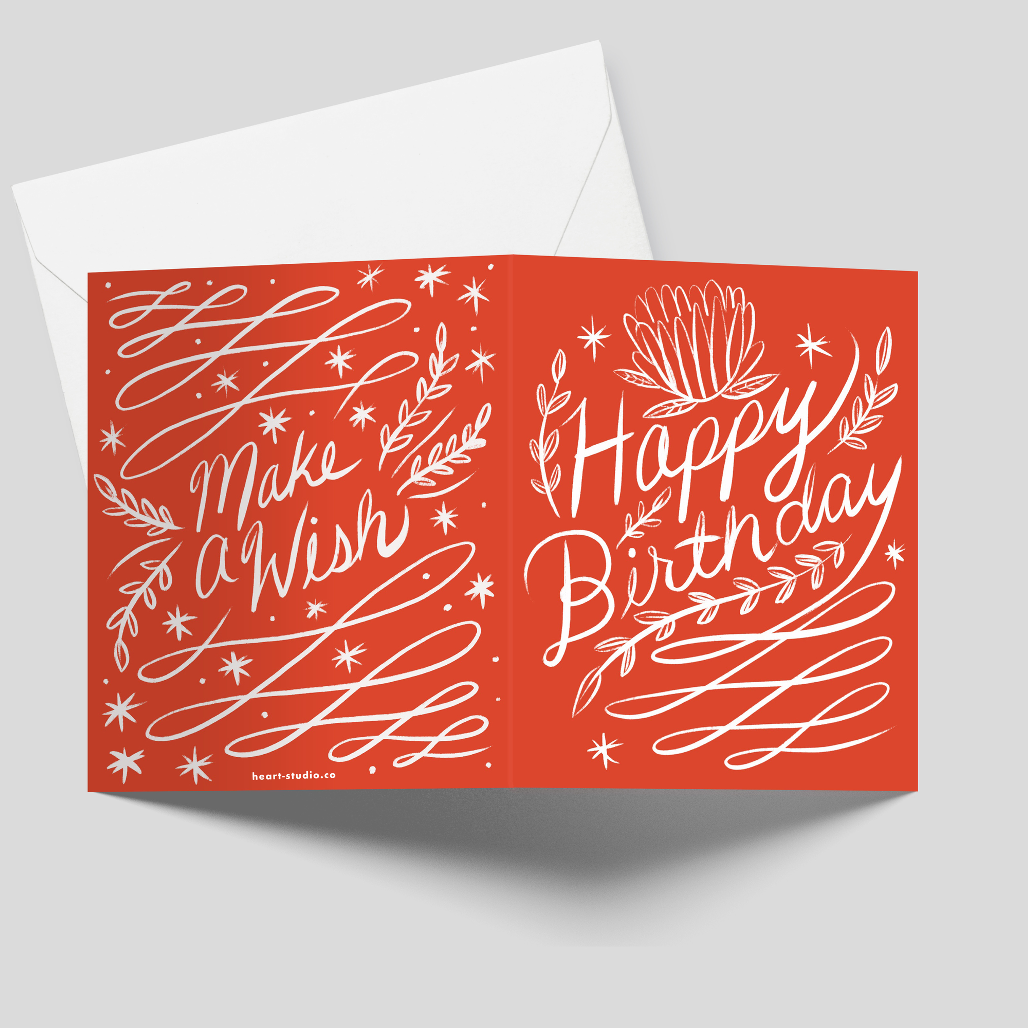 Calligraphy Happy Birthday Front & Back