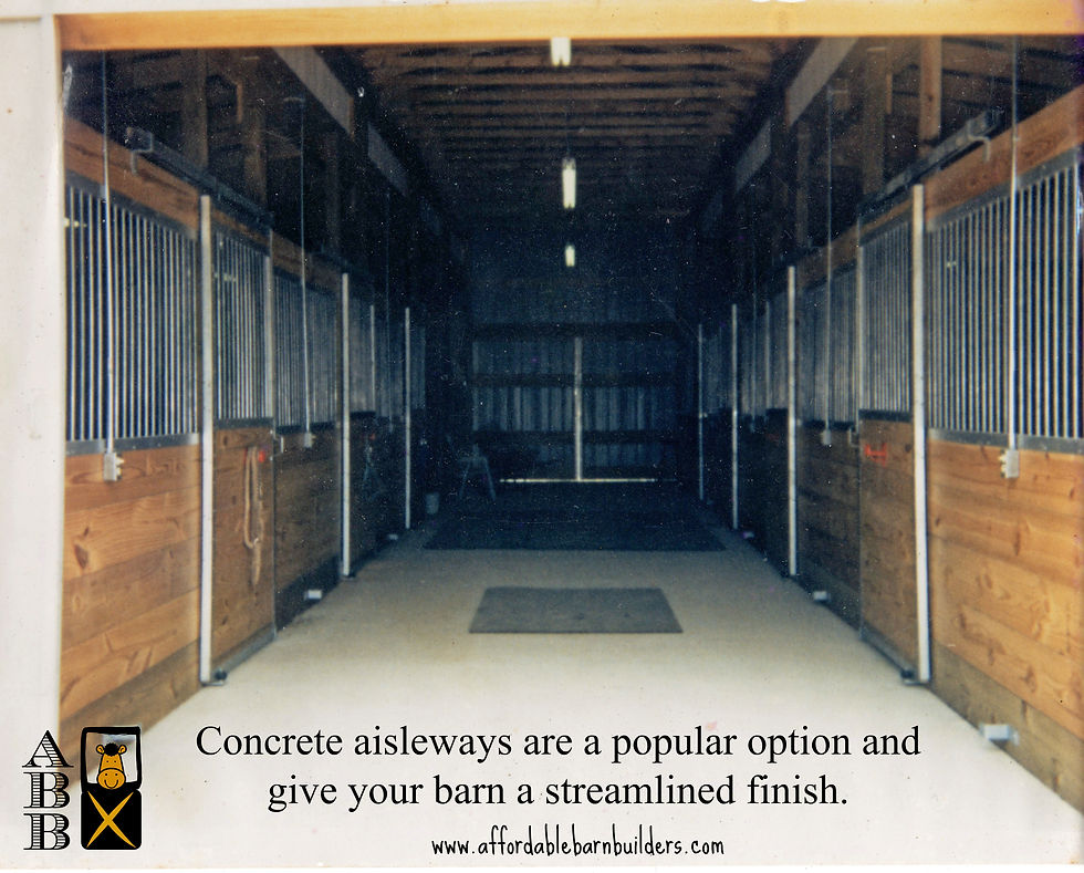 Concrete Aisle | Horse Barns