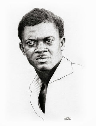 Portrait de Patrice Lumumba par Marie-Claire Laffaire pour la marque United Souls