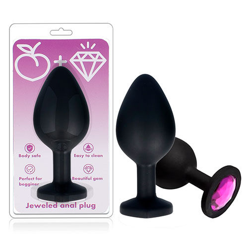 PLUG ANAL HEART LUX MEDIANO CON BASE CIRCULAR