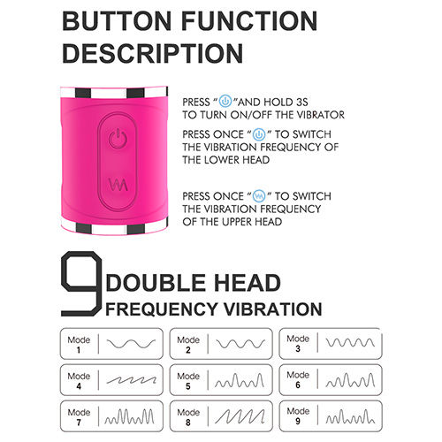Miniatura: VIBRADOR DE DOBLE CABEZA CICI RCT