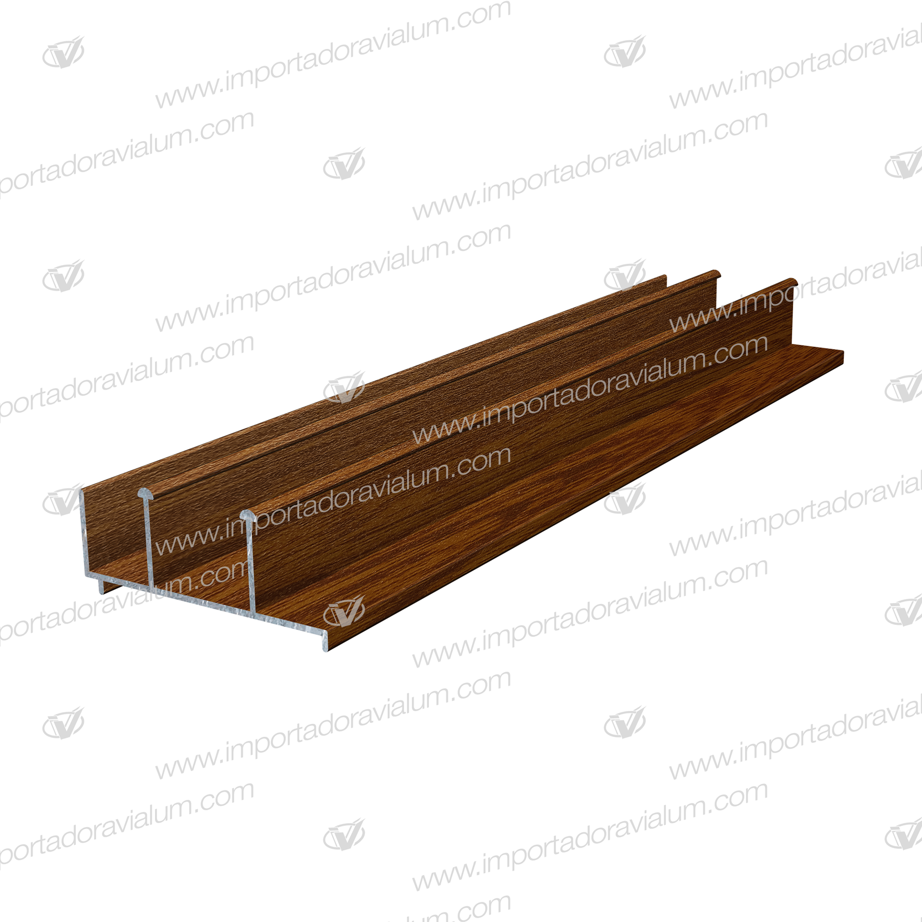 Riel Inferior 3 Aletas Plana Madera