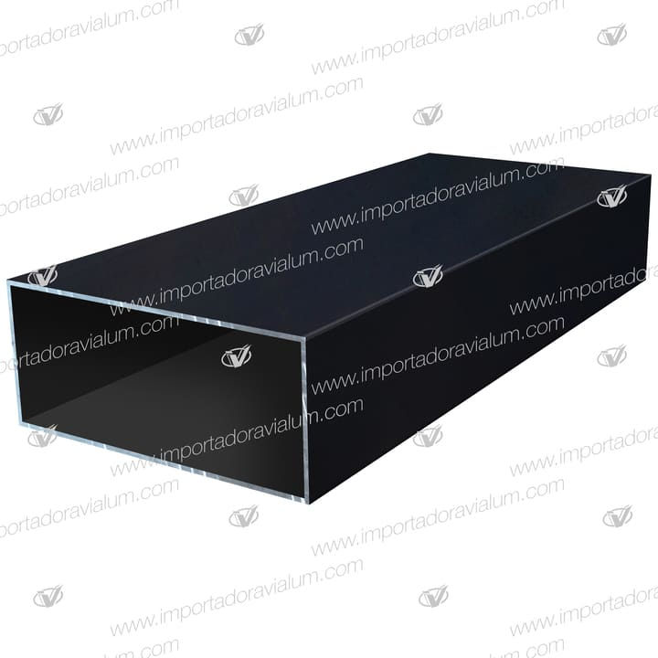 Tubo Rectangular 4 x 1-1/2 (pulgada standard) Negro