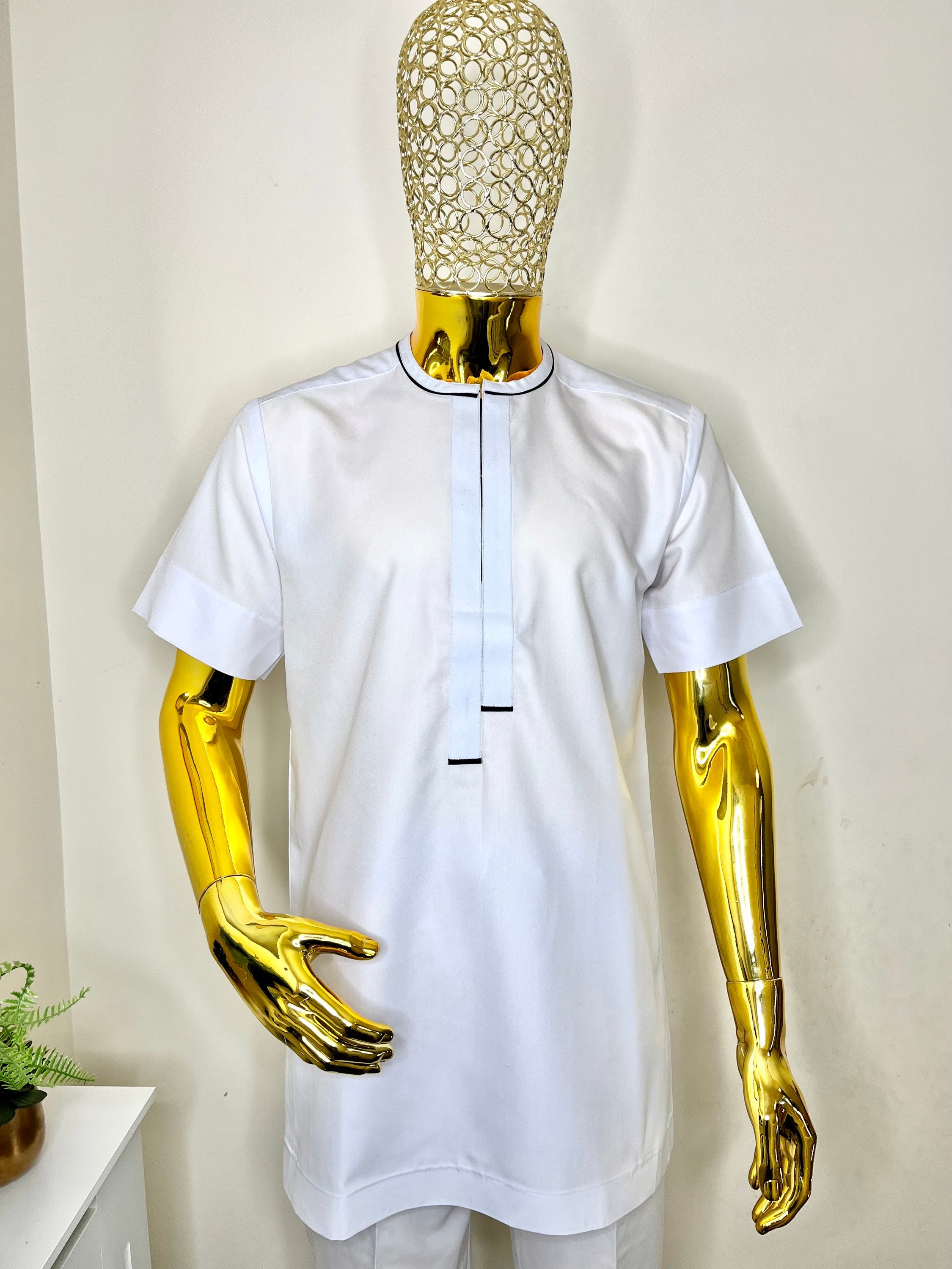 White short sleeve top and trouser set