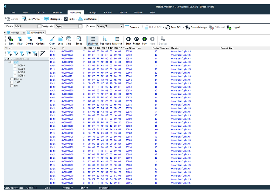 CAN Bus analyser