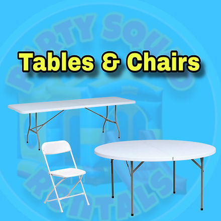 Tables and chairs, round tables, 60" tables,