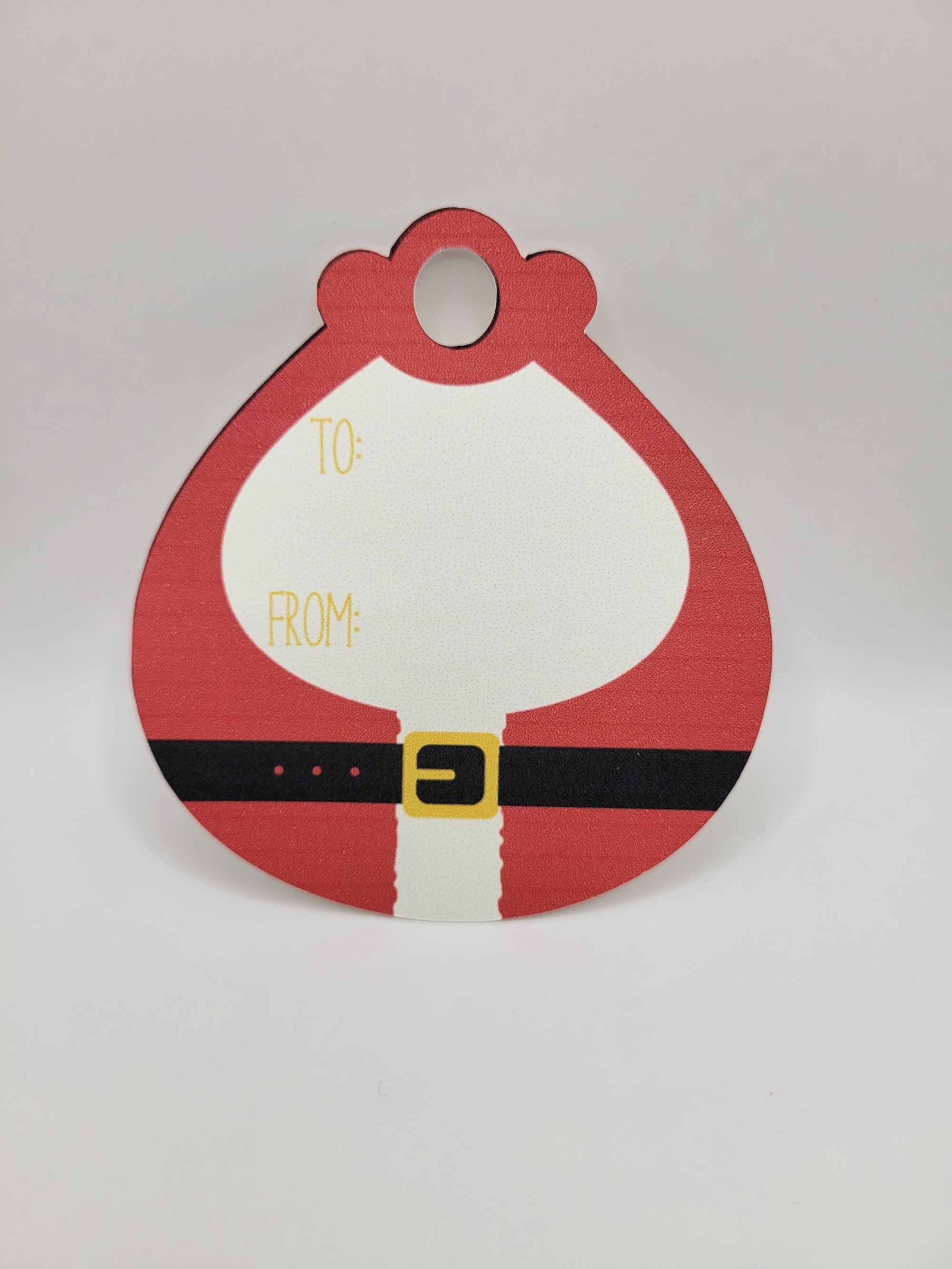 Santa's Belly Christmas Gift Tag - Set of 6