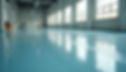 High angle view of a freshly coated epoxy floor in a commercial space