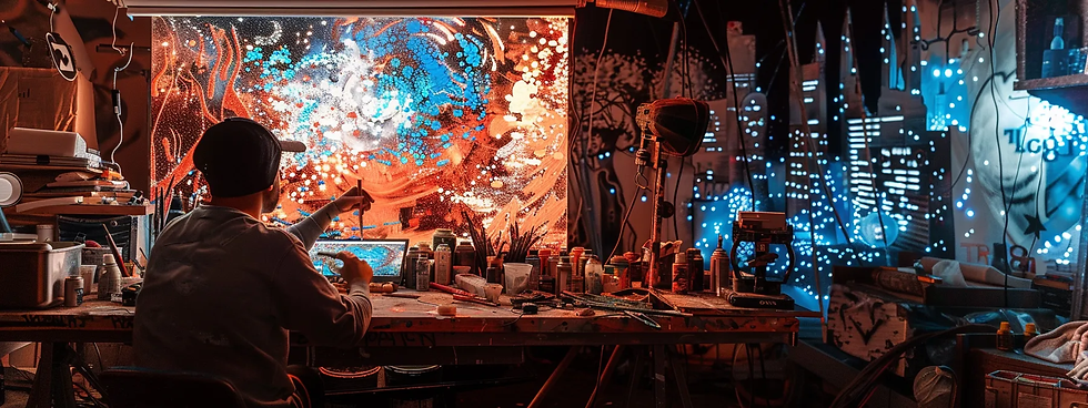 Man making art