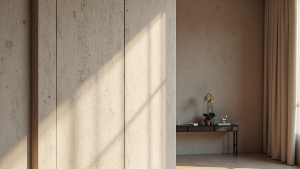 Close-up view of a textured wall panel in a luxury home interior