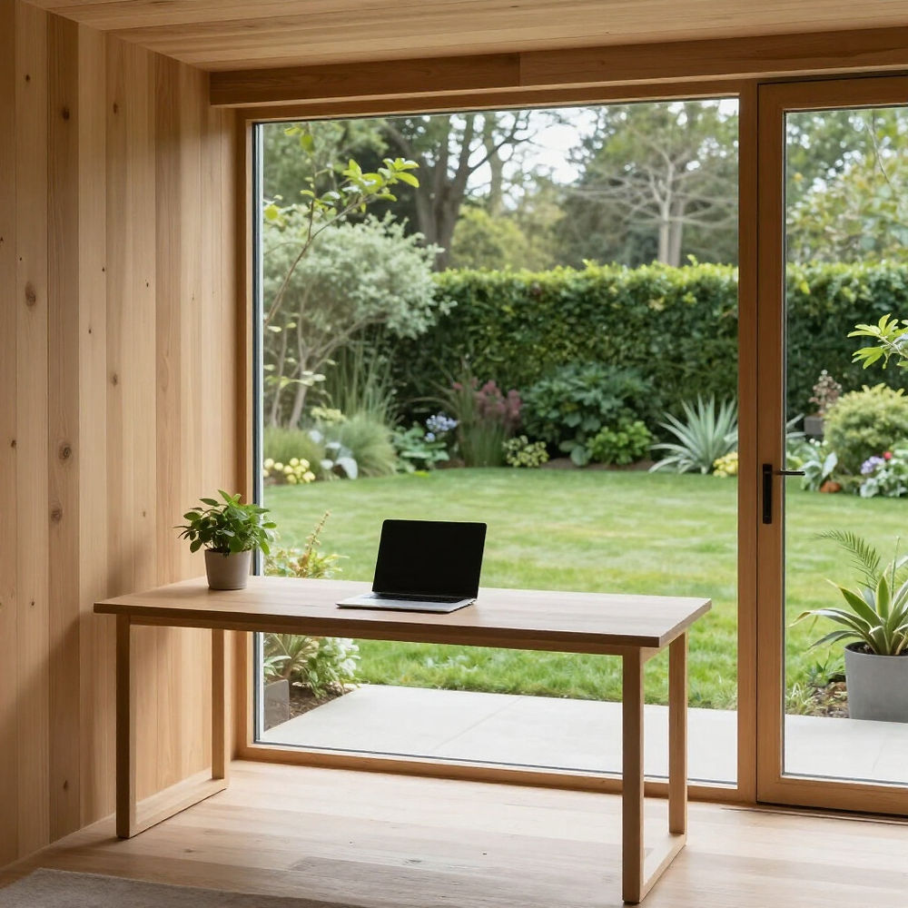 Stylish interior of garden room built and installed by Signature Garden Rooms in East Sussex, UK for residential use