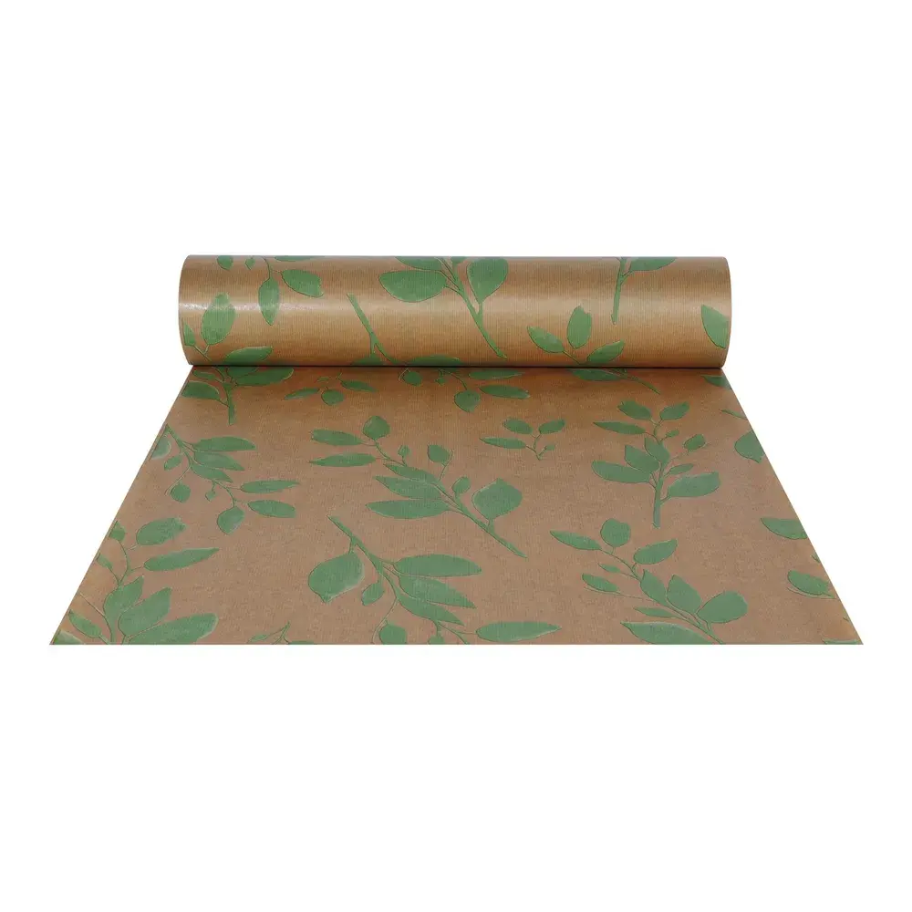Kraft Paper Roll with Green Foliage 100M