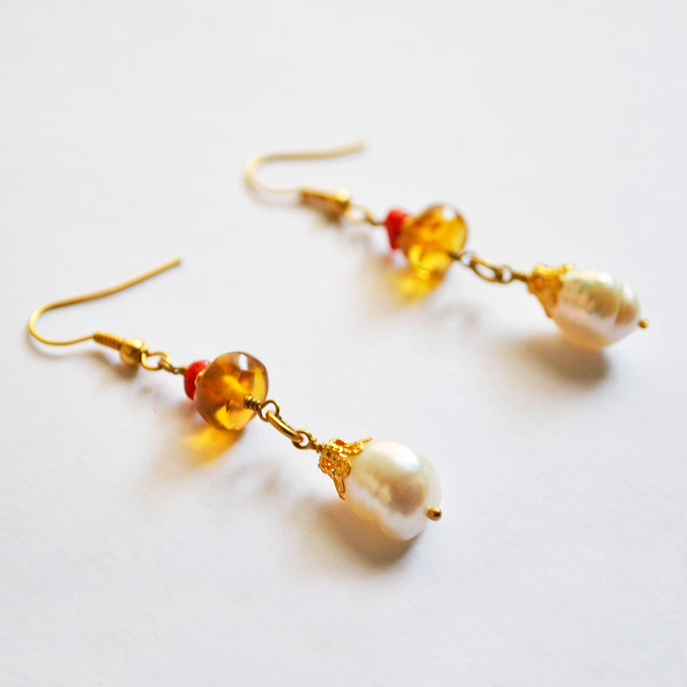 Miniatura: Aretes de ámbar