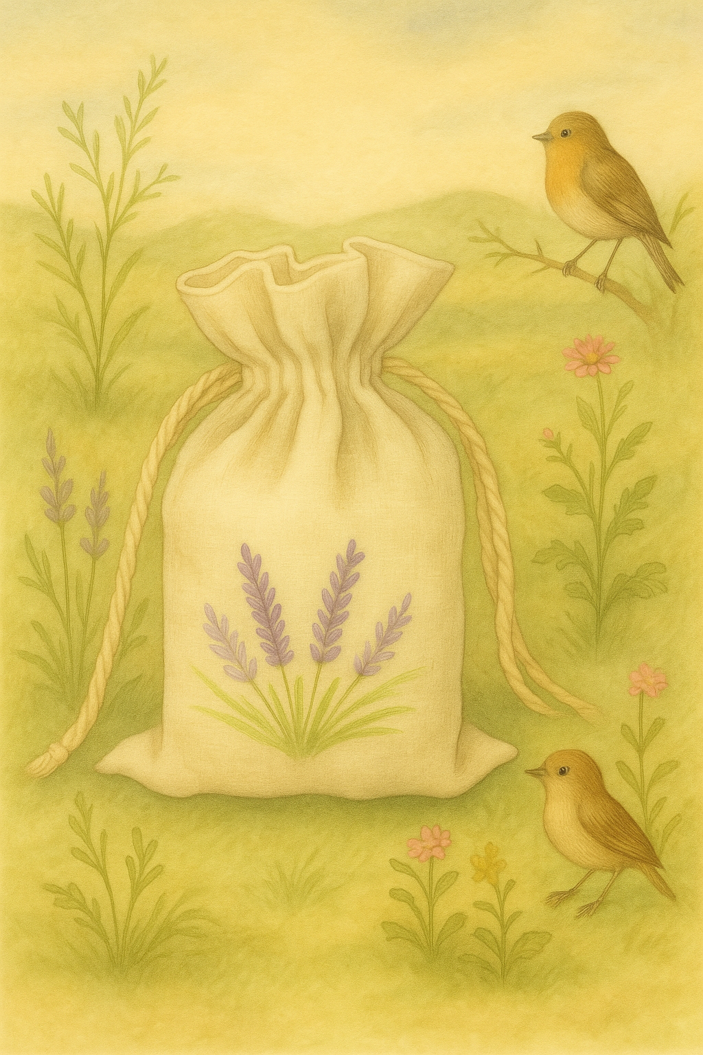 Embroidered Lavender Bags