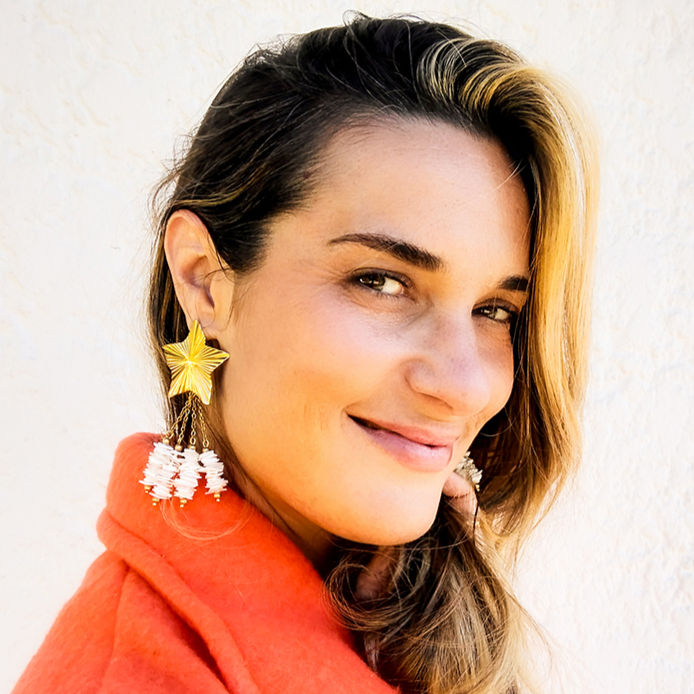 Bijoux Noel ecoresponsable femme blanc en plastique recyclé upcyclé et acier inoxydable doré