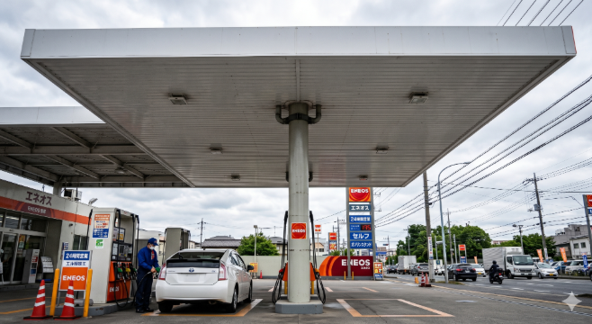 ガソリンスタンドの屋根はなぜ「一本の柱」で支えられるのか？