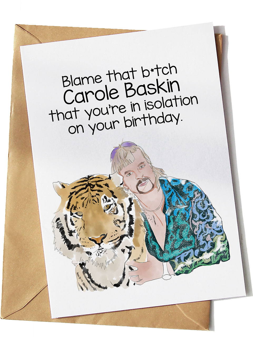 Joe Exotic Carole Baskin Birthday Card Yocrackers