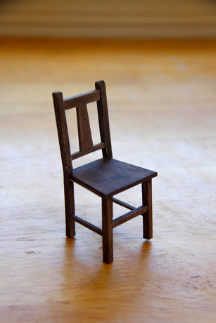 Tiny painted paper chair