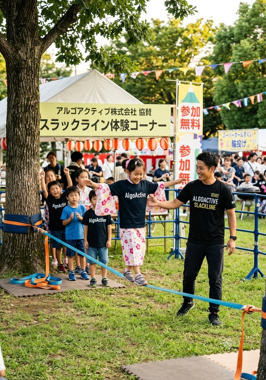 【新イベント追加のお知らせ】スラックライン体験コーナーがやってくる!