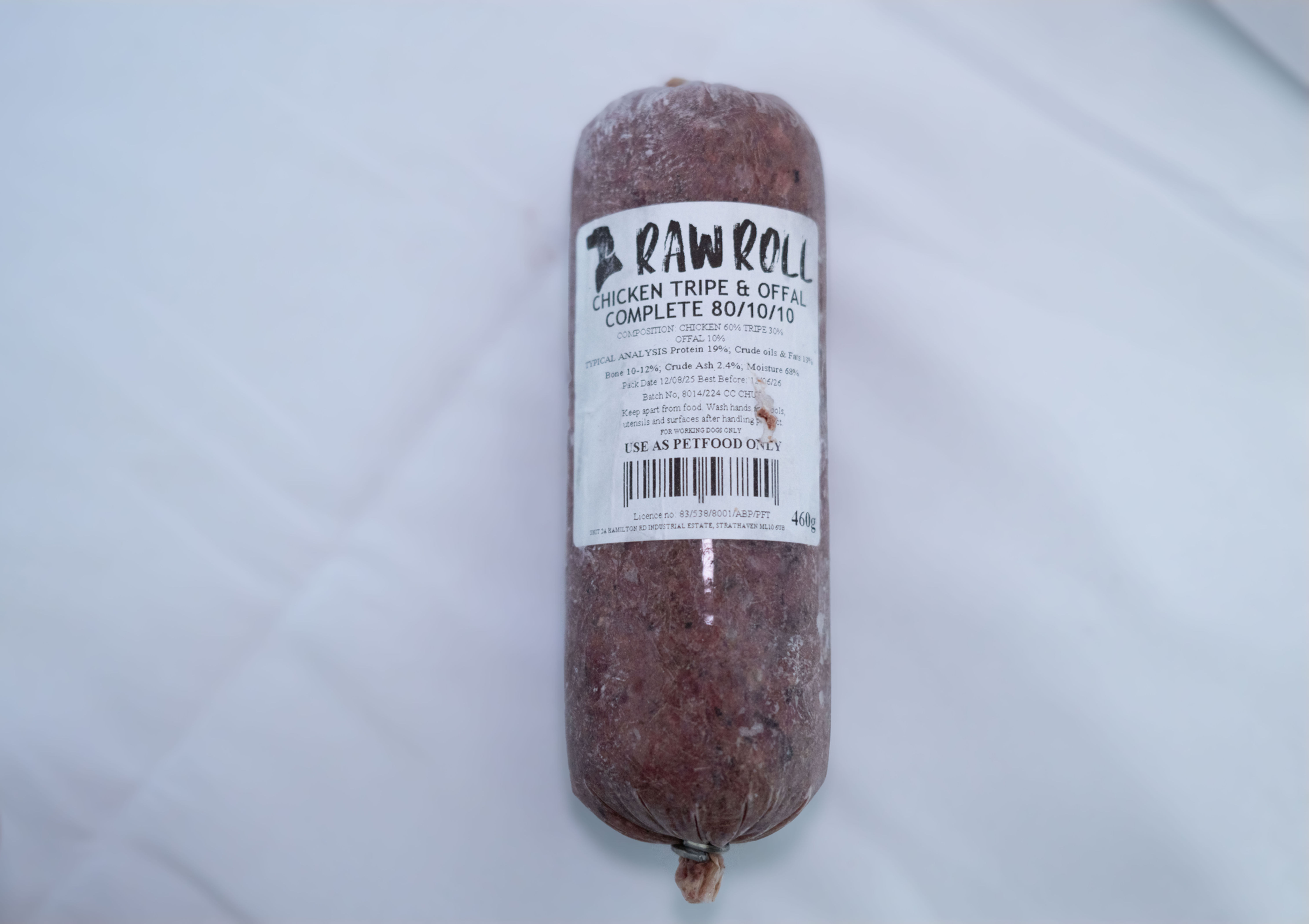 Raw Roll Chicken Tripe Offal Complete 460g
