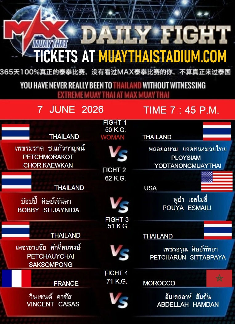 07.06.2026 - MAX Muay Thai Pattaya Stadium.