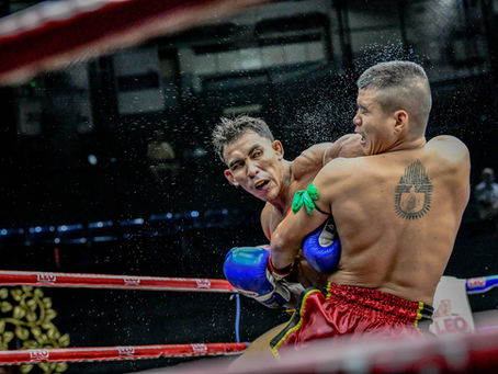Muay Thai fight night at a stadium in Thailand