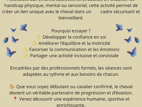 Equitation adaptée à l'association Epona-Liance