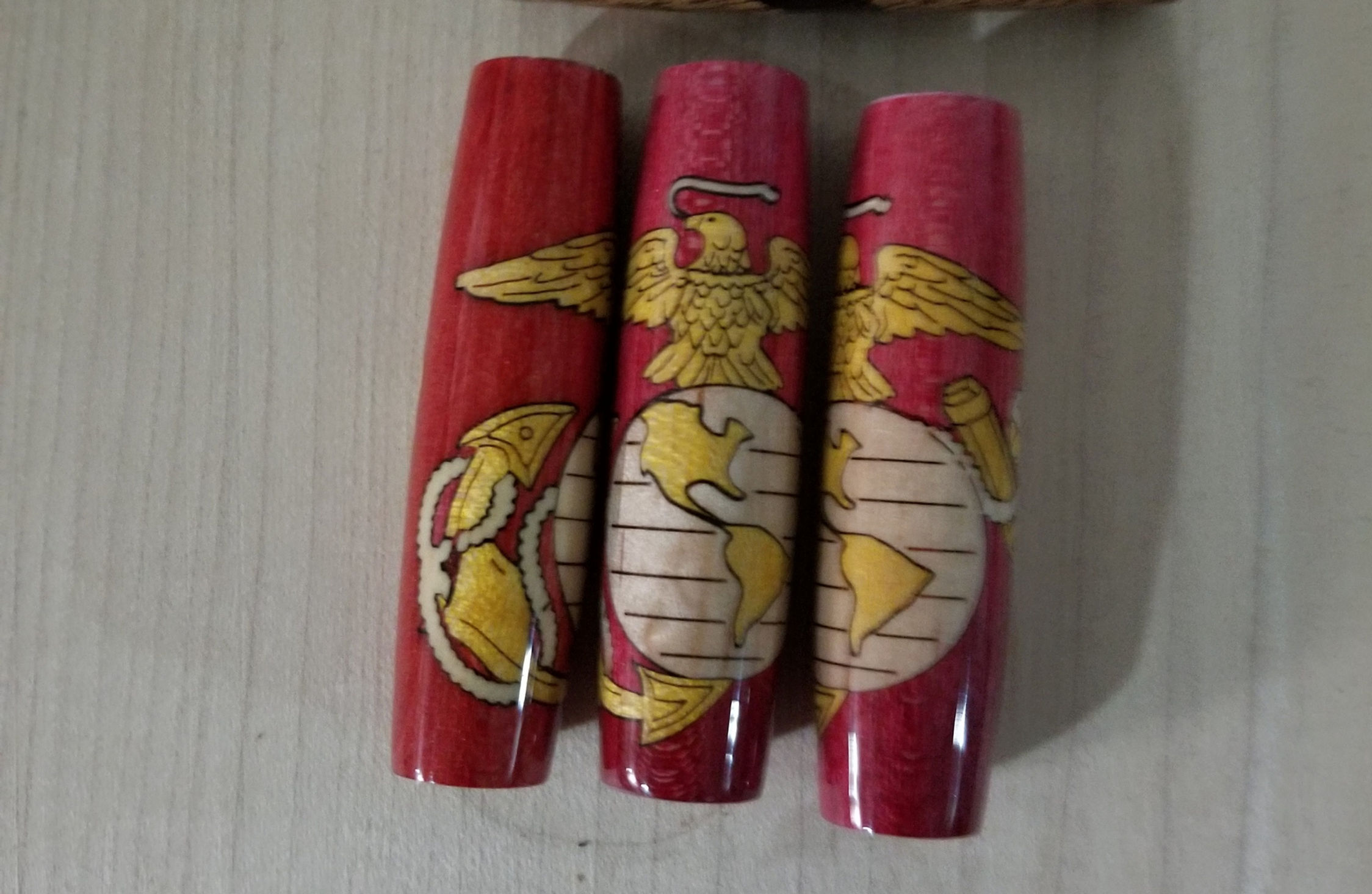 Manhattan Pen W/ U.S. Marine Inlay Black Titanium/Gold