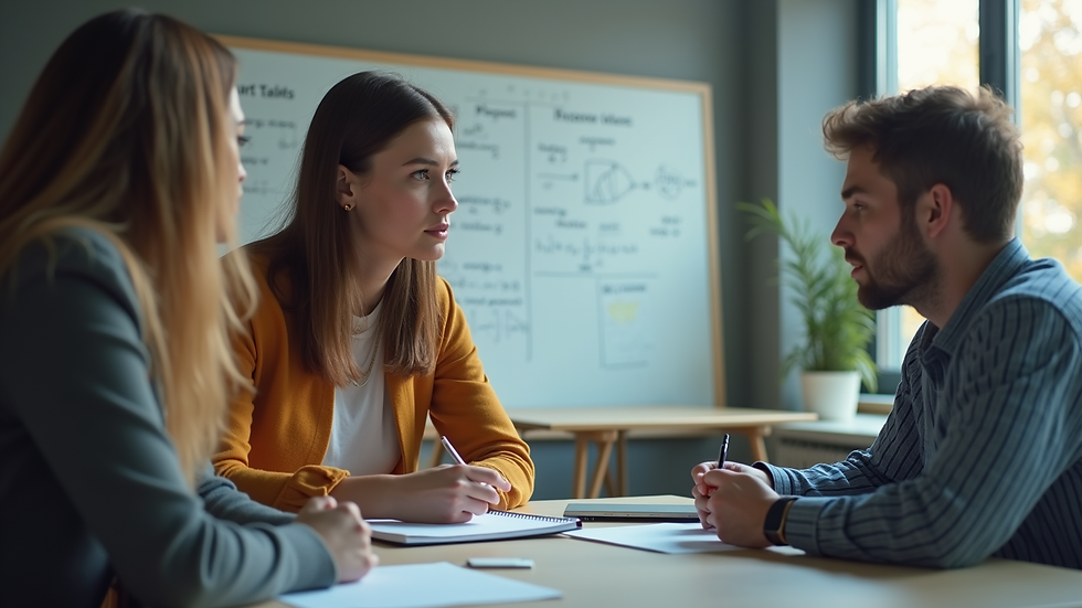 Close-up view of a tutor explaining a math problem to a student
