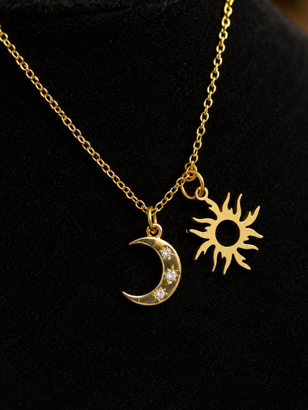 Thumbnail: Sun & Moon Charm Necklace 