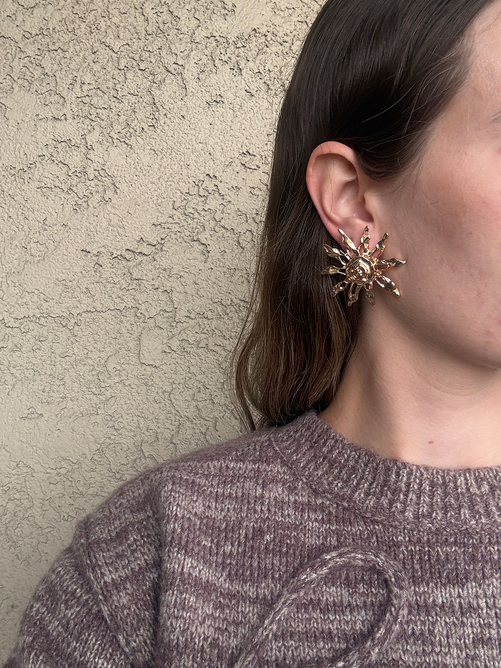 Thumbnail: Bold Golden Sun Statement Earrings
