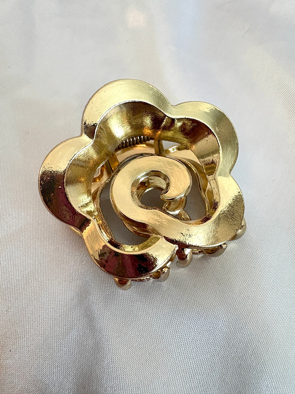 Thumbnail: Mini Gold Bow or Flower Hair Clip