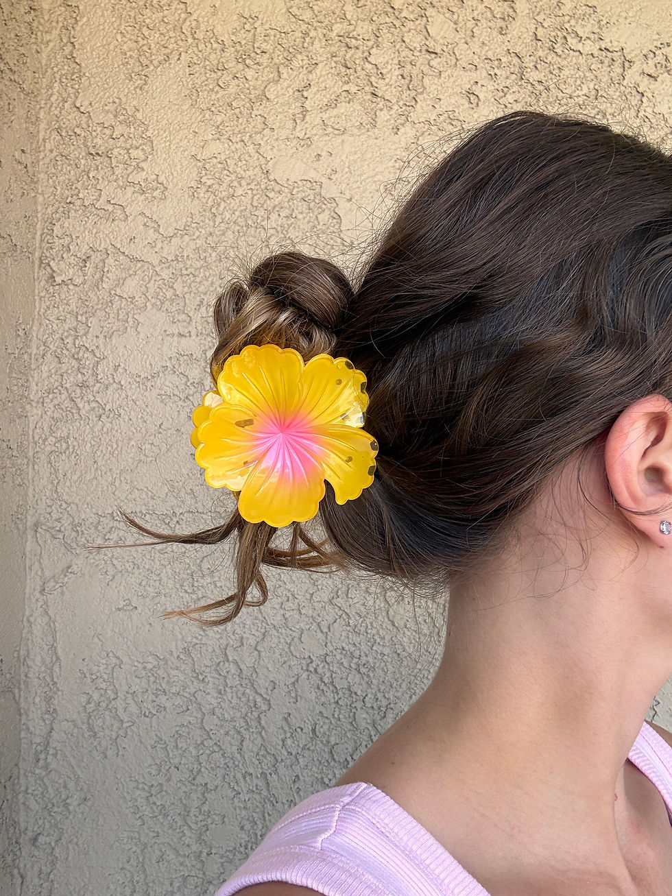 Thumbnail: Shiny Hibiscus Flower Hair Clips