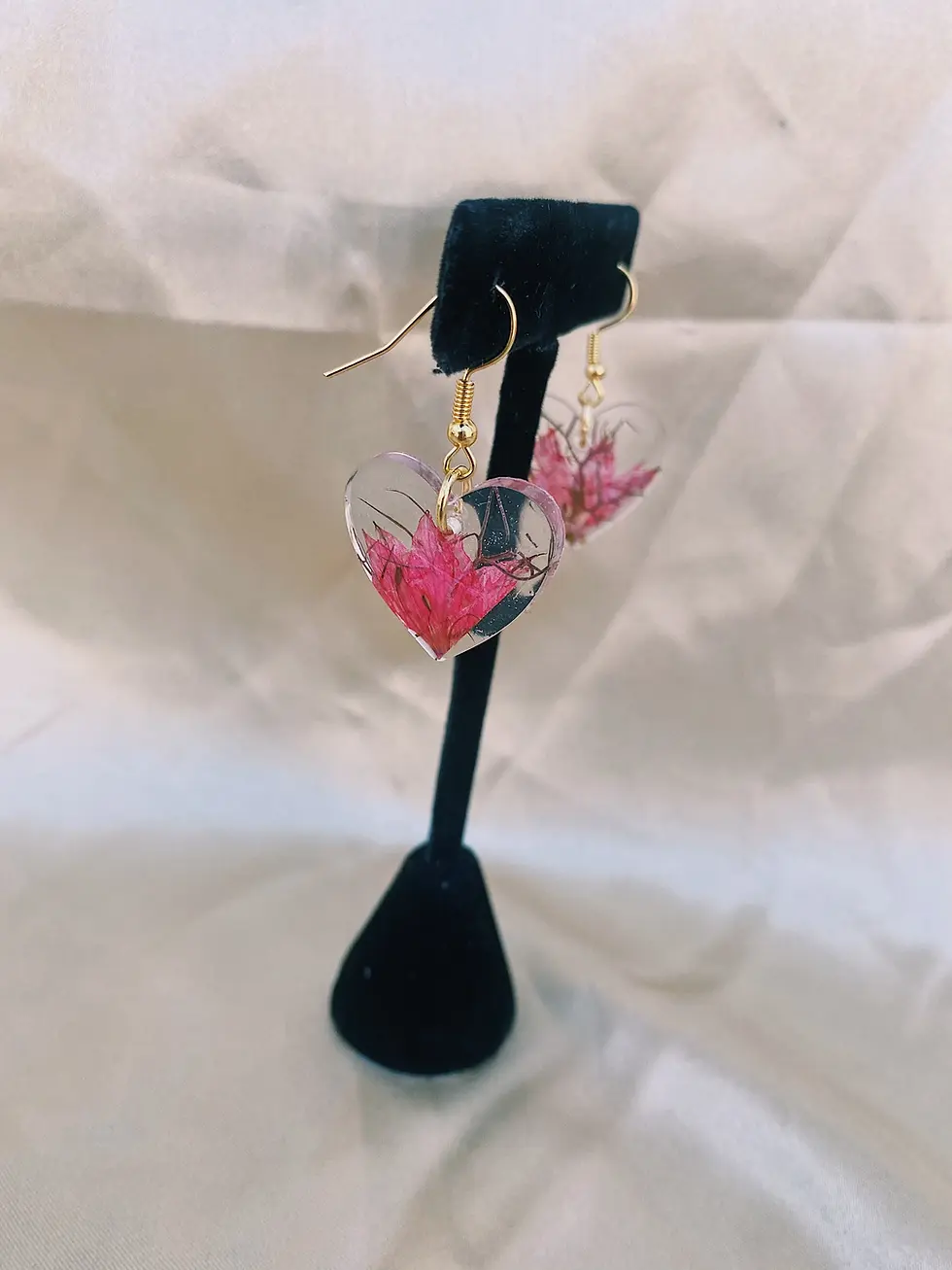 Thumbnail: Red Floral Heart Earrings