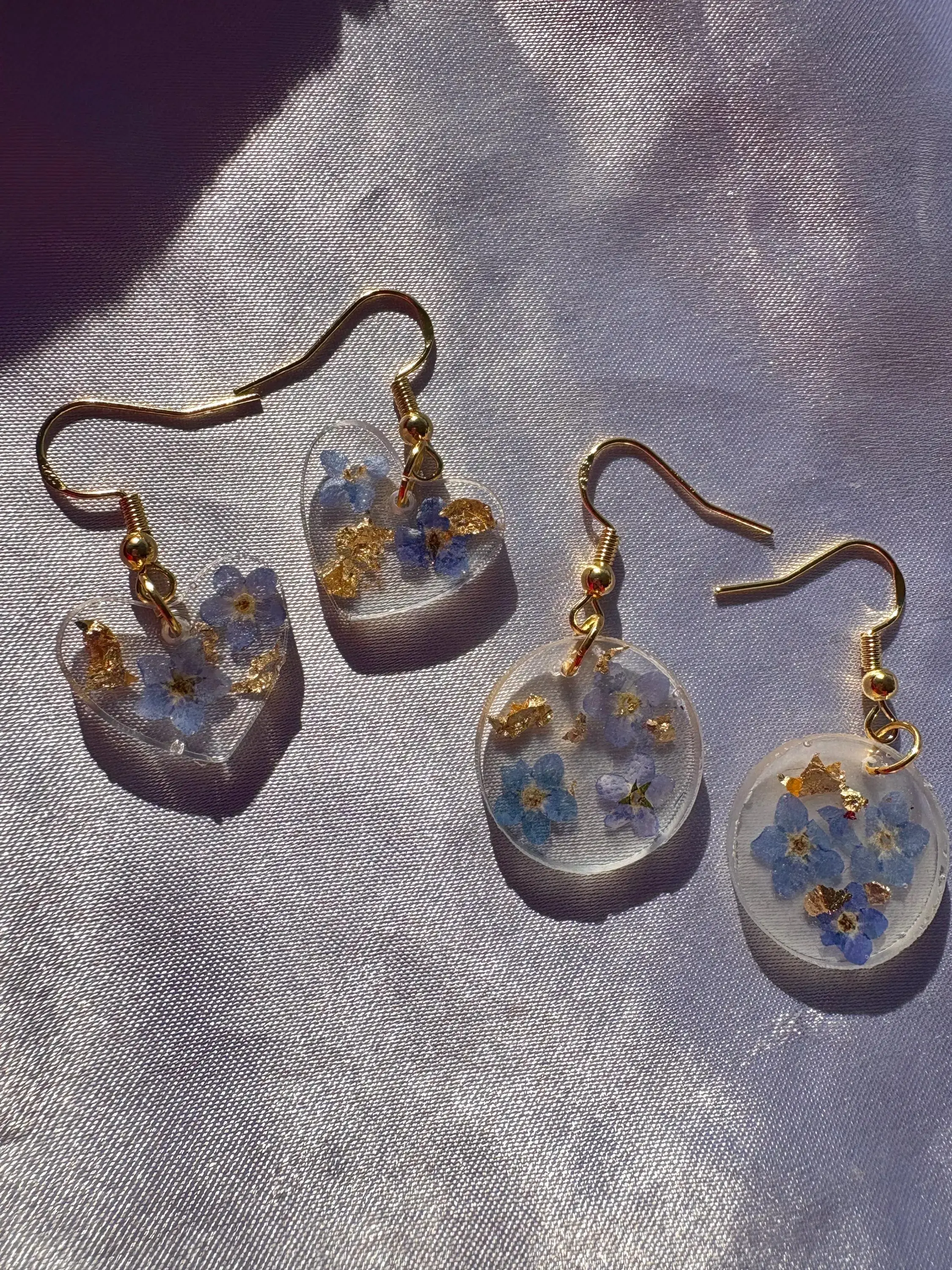 Forget Me Not Flower Resin Earrings