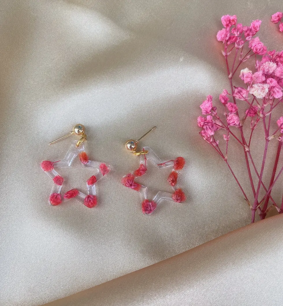 Thumbnail: Floral Star Resin Earrings 