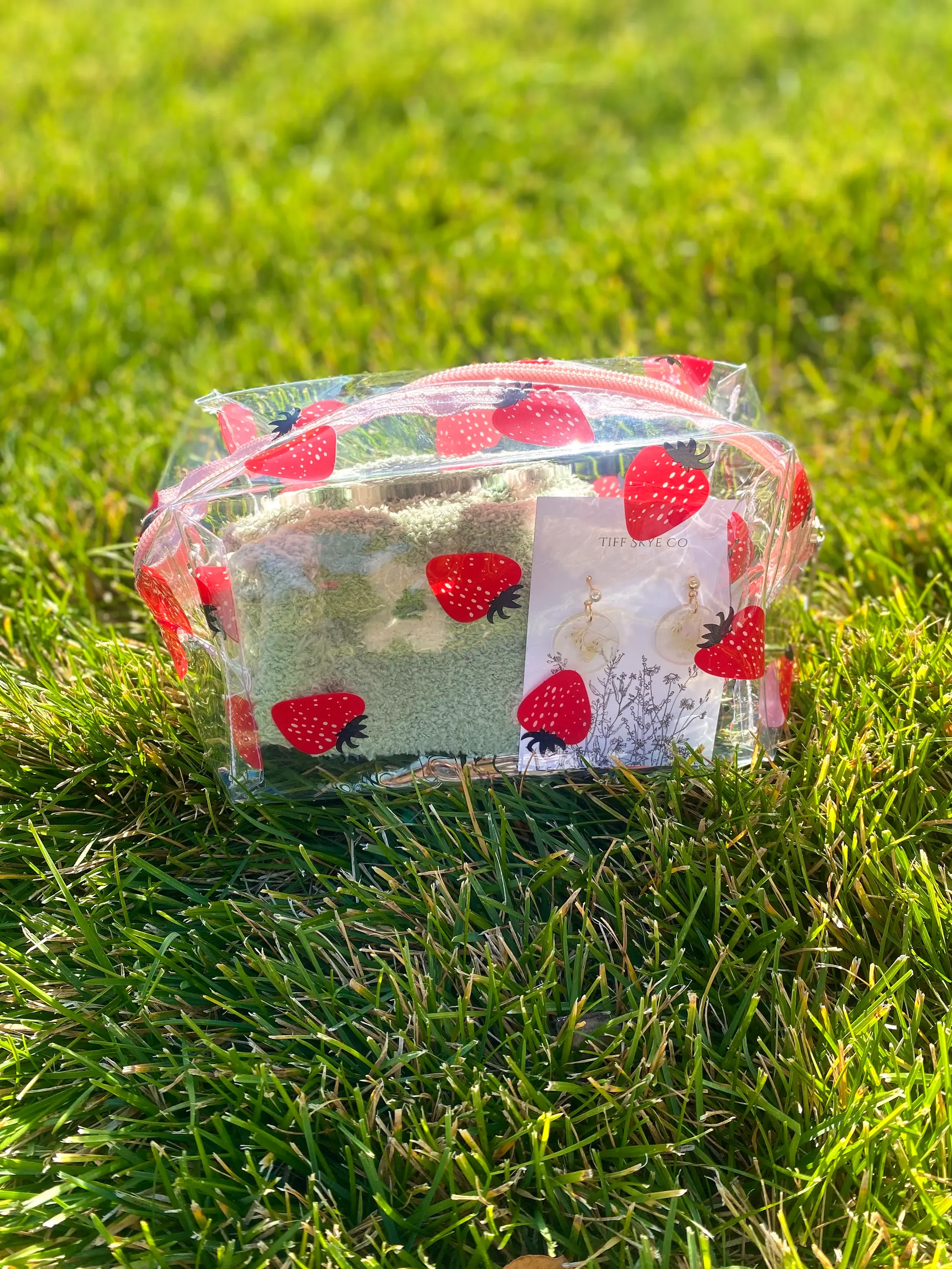 Strawberry Transparent Cosmetic Bag